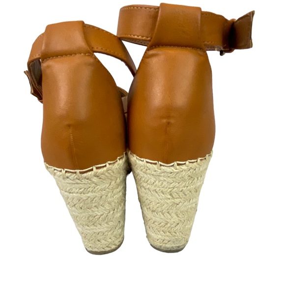 Steve Madden Espadrille Sandals Platform Wedge Heel Tan Suede Open Toe Size 8.5 - Picture 5 of 10